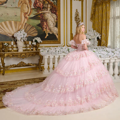 Elizabeth K GL3650 - Puff Sleeve Tiered Quinceanera Gown Quinceanera Dresses