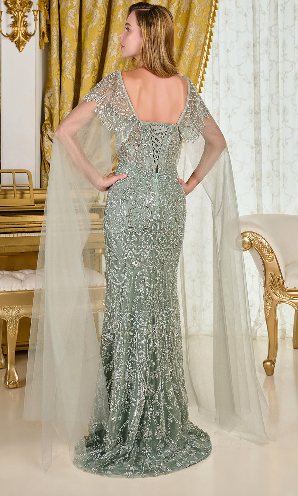 GLS by Gloria GL3704 - Bead Encrusted Sweetheart Formal Gown Mother of the Bride Dresses in Green
