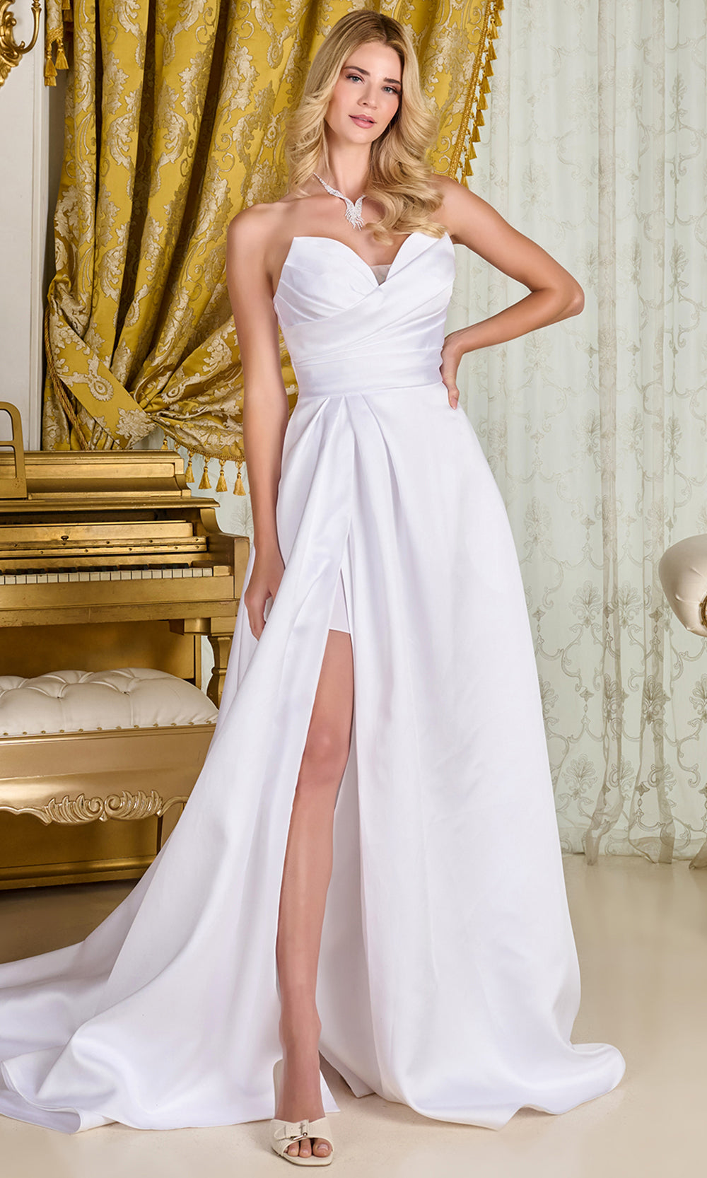 GLS by Gloria Bridal GL3715 - Long Taffeta A-line Dress