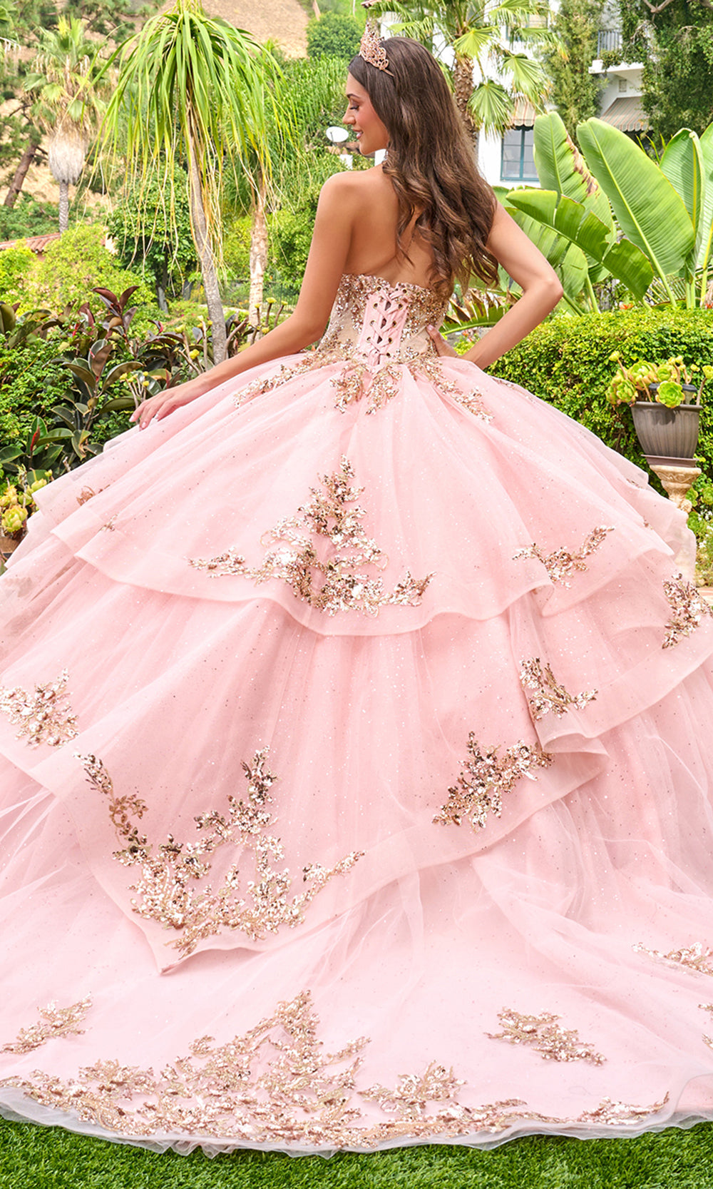 Elizabeth K GL3724 - Sweetheart Neckline Embellished Tulle Gown Quinceanera Dresses in Pink