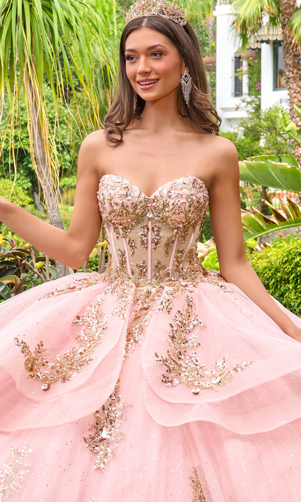 Elizabeth K GL3724 - Sweetheart Neckline Embellished Tulle Gown Quinceanera Dresses