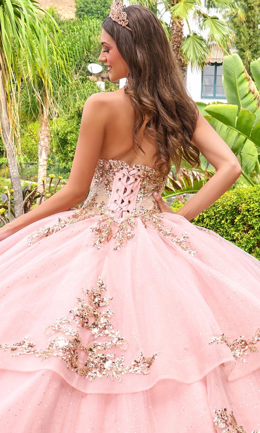 Elizabeth K GL3724 - Sweetheart Neckline Embellished Tulle Gown Quinceanera Dresses in Pink