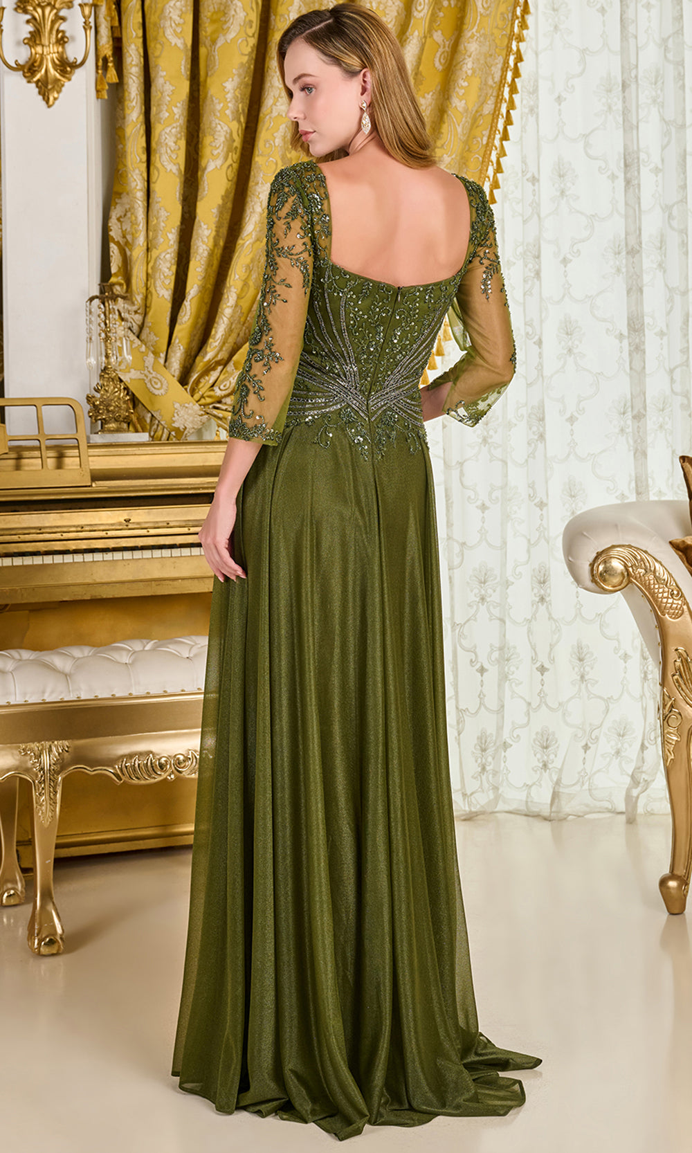 GLS by Gloria GL3787 - Sweetheart Neckline Jersey Formal Gown Mother of the Bride Dresses in Green