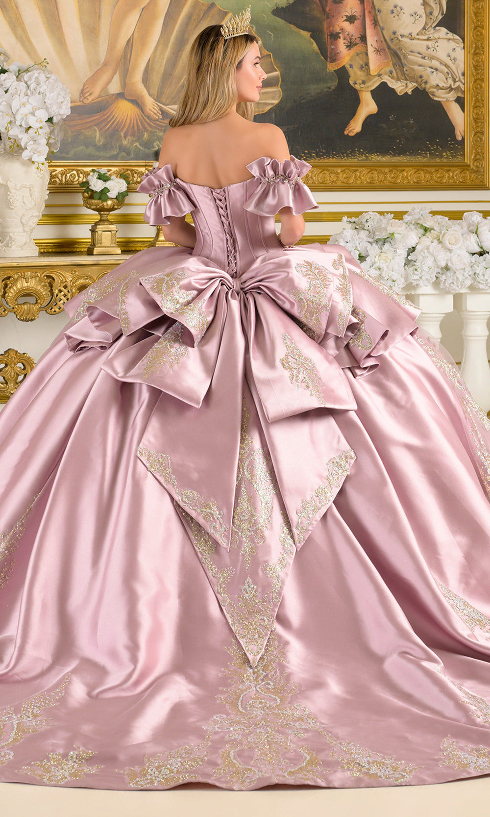 Elizabeth K GL3803 - Ruffled Sleeve Embellished Quinceanera Gown Quinceanera Dresses in Purple