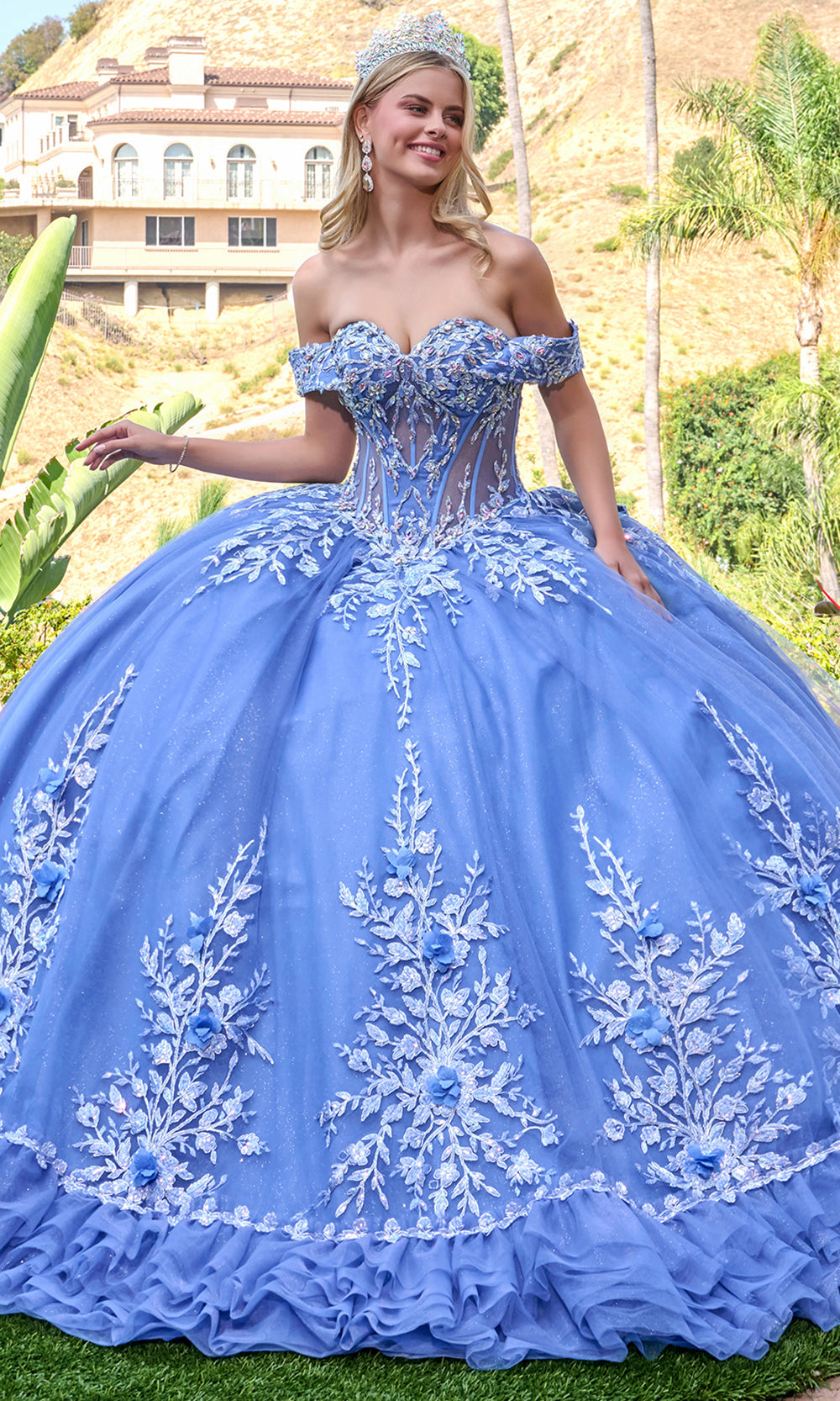 dusty blue quince dress Elizabeth K GL3812 - Long Tulle Ballgown perfect for those seeking Waist Size:56″ Black Swan Costume, Adult HW25