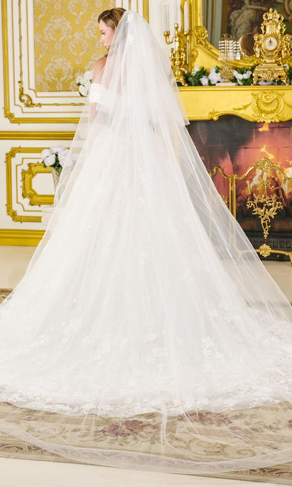 GLS by Gloria Bridal GL3821 - Sweetheart Neck Gown with Floral Applique Wedding Dresses in White