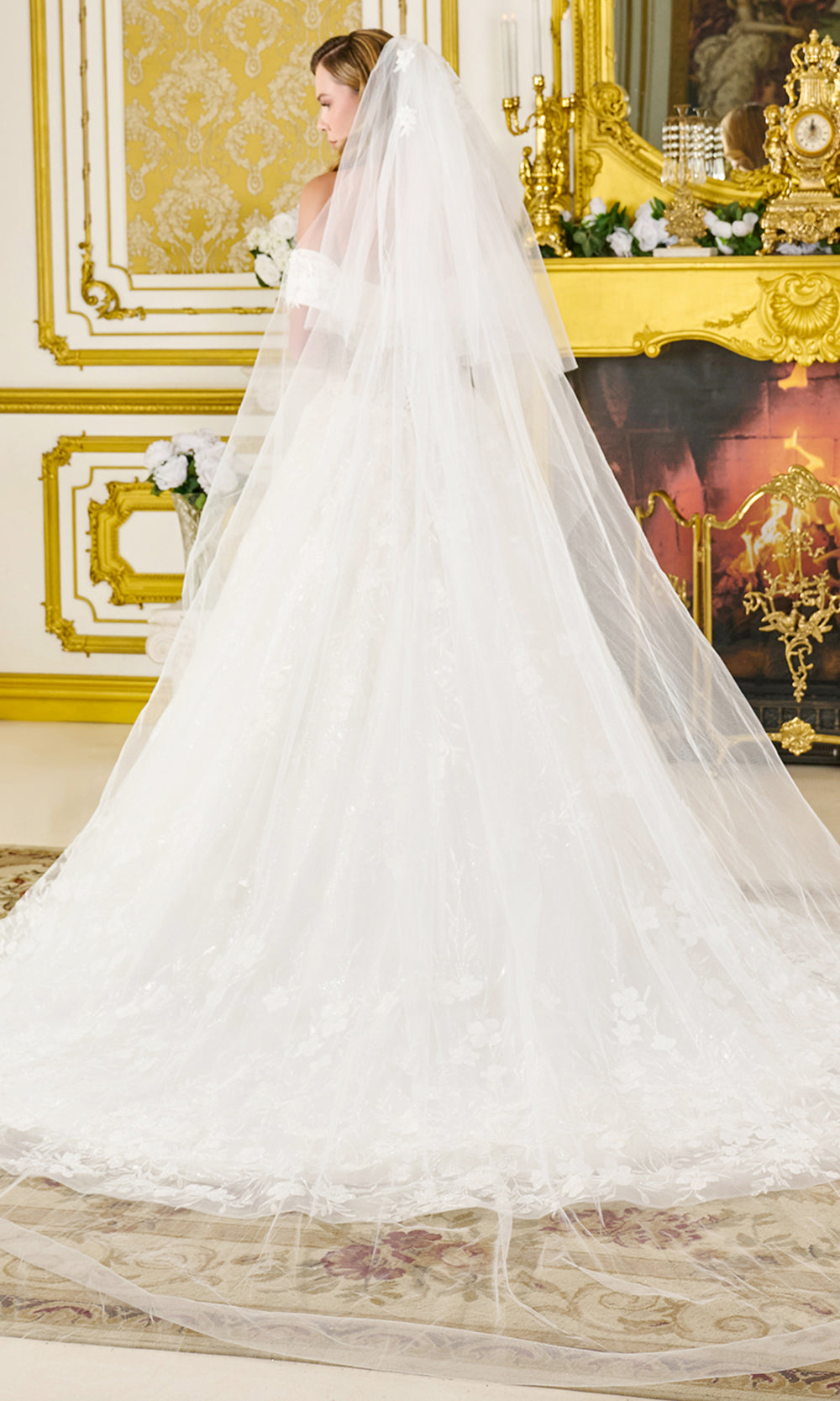 GLS by Gloria Bridal GL3821 - Sweetheart Neck Gown with Floral Applique Wedding Dresses in White