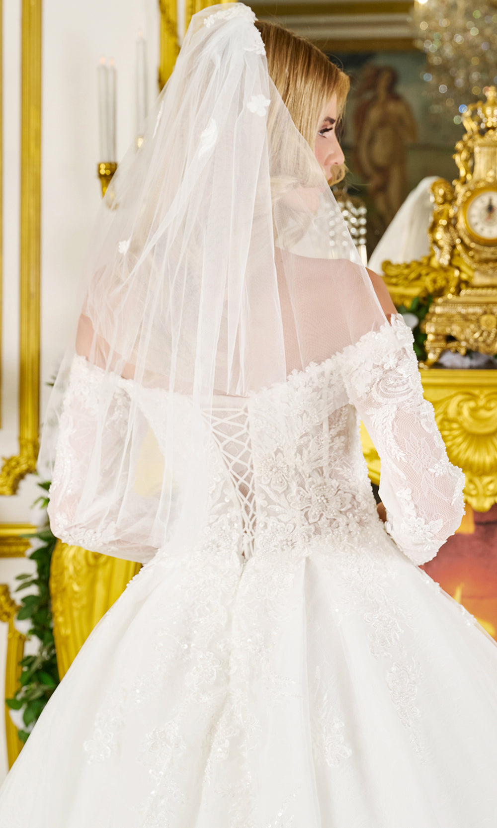 GLS by Gloria Bridal GL3824 - Sweetheart Corset Embroidered Ballgown Bridal Dresses in White