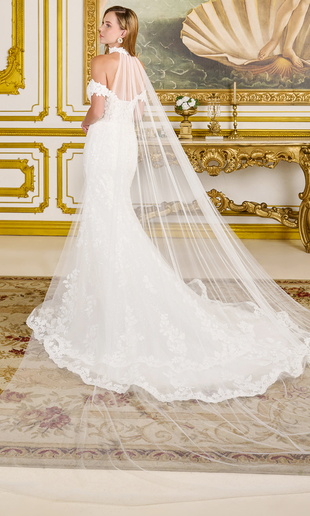 GLS by Gloria Bridal GL3825 - Off Shoulder Beaded Embroidered Gown Bridal Dresses in White