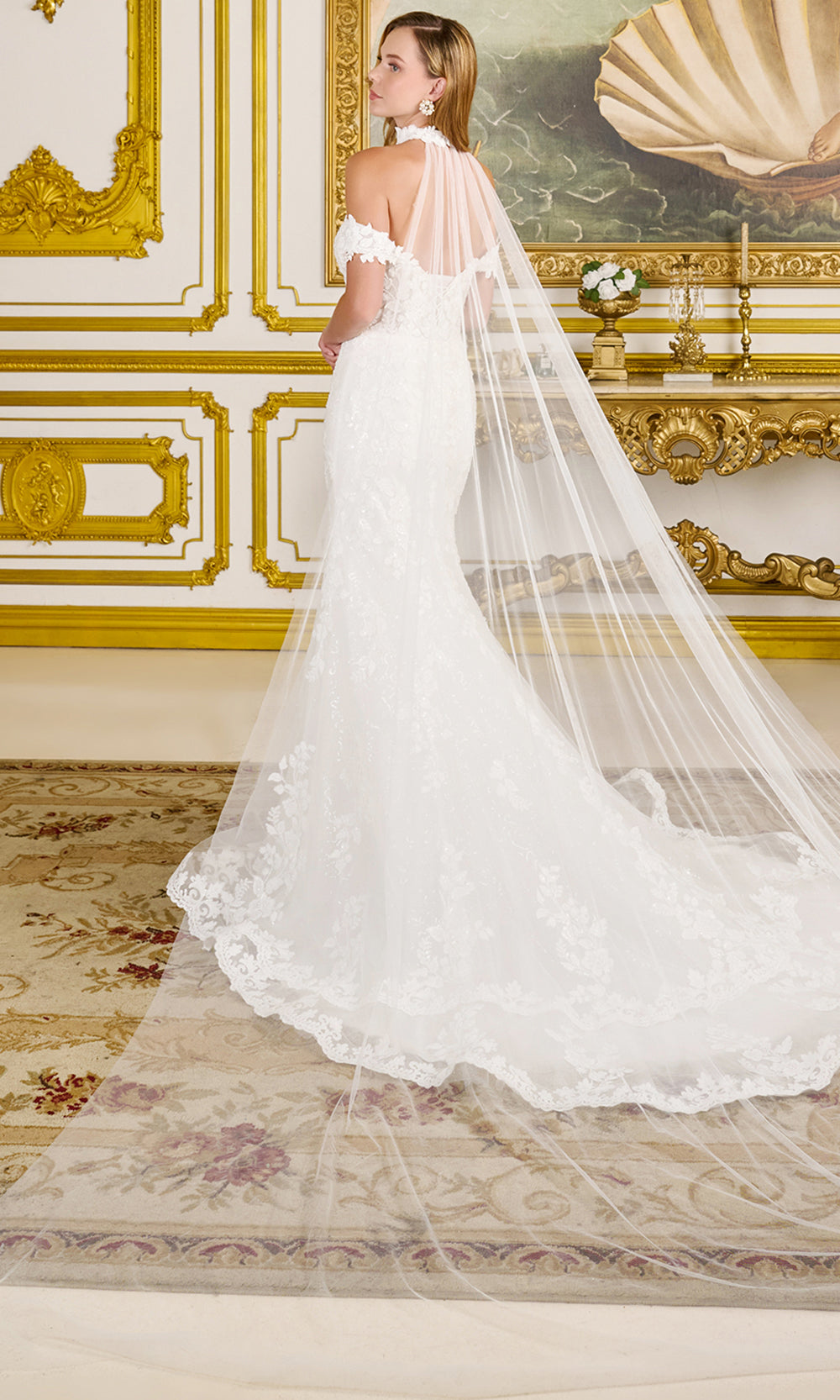 GLS by Gloria Bridal GL3825 - Off Shoulder Beaded Embroidered Gown Bridal Dresses in White