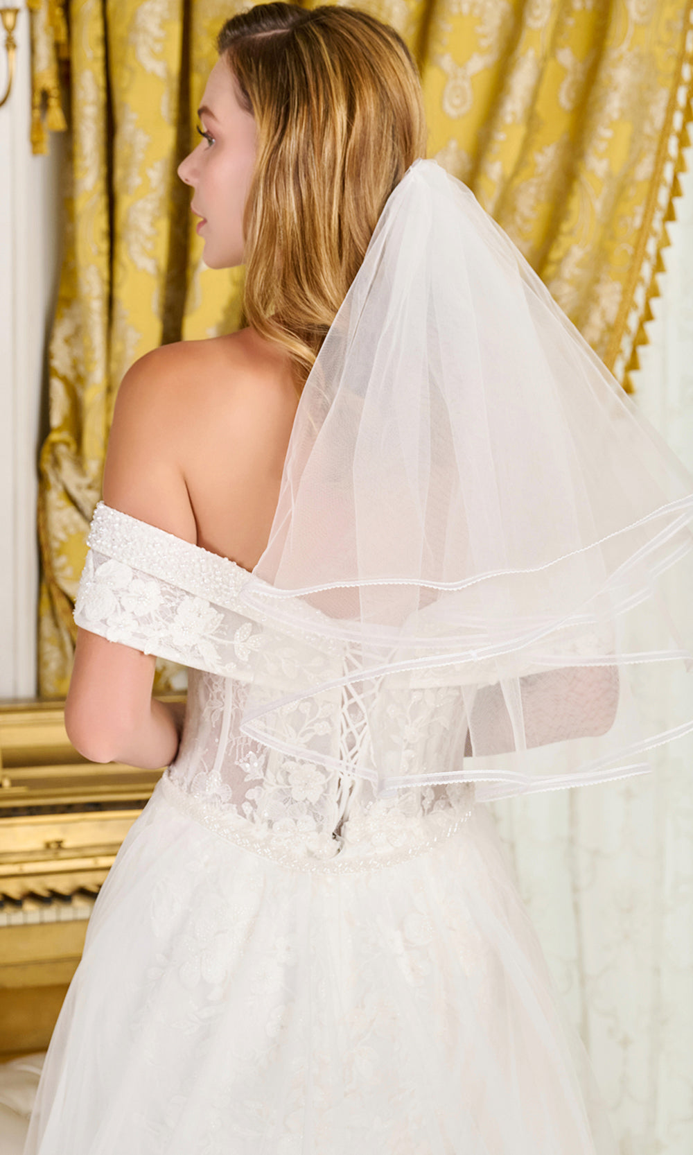 GLS by Gloria Bridal GL3827 - Embroidered High Slit Sweetheart Gown Bridal Dresses in White
