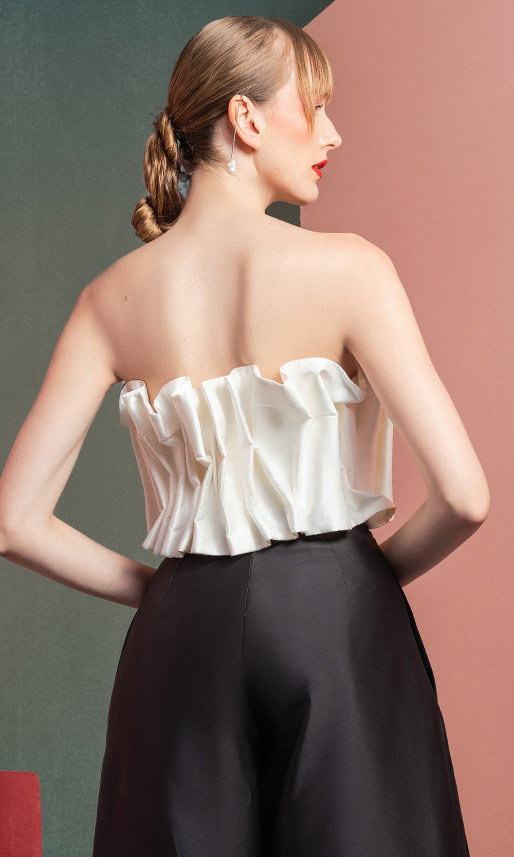 MNM COUTURE GOF2516 - Straight Neckline Two-Piece Pantsuit Prom Dresses in Black White