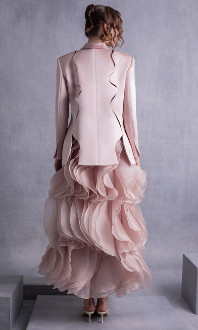 MNM Couture GOS2504 - Ruffled Skirt Long Sleeve Jacket Gown Formal Gowns