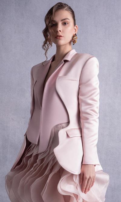 MNM Couture GOS2504 - Ruffled Skirt Long Sleeve Jacket Gown Formal Gowns