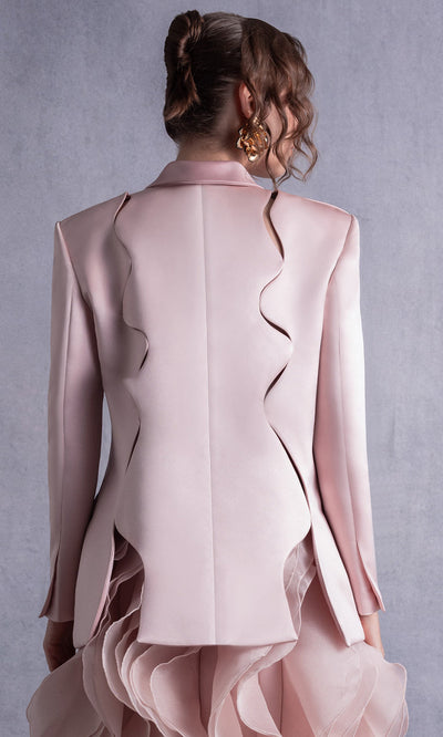 MNM Couture GOS2504 - Ruffled Skirt Long Sleeve Jacket Gown Formal Gowns