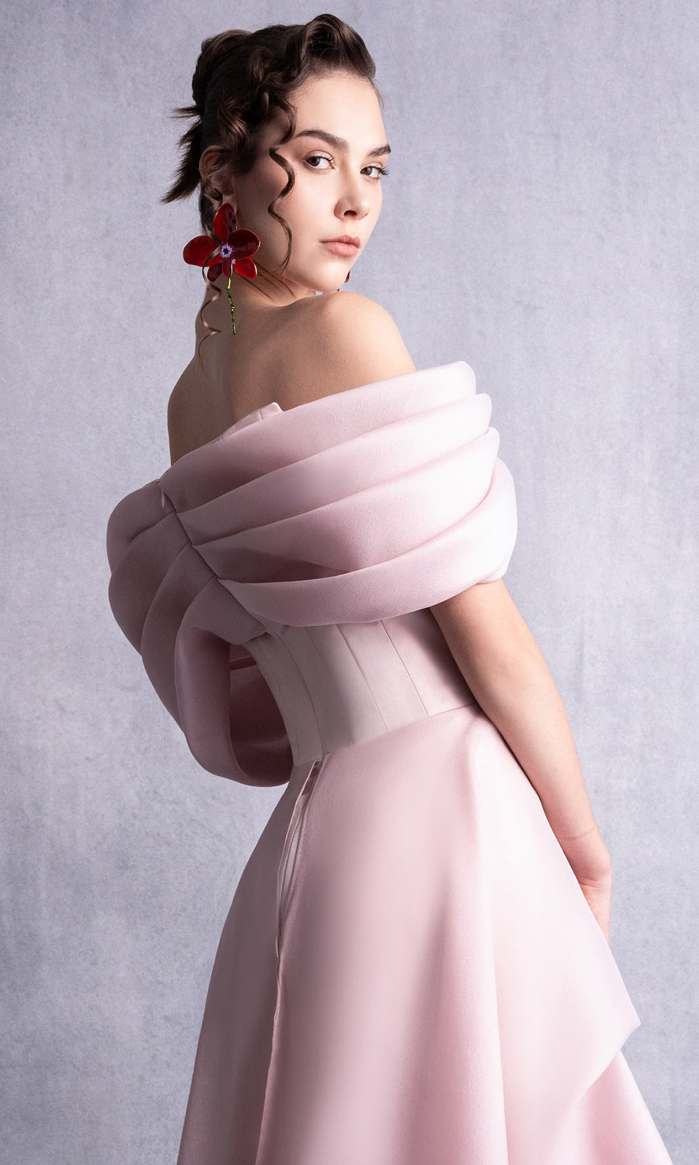 MNM Couture GOS2513 - Draped Corset High Low A-Line Gown Formal Gowns