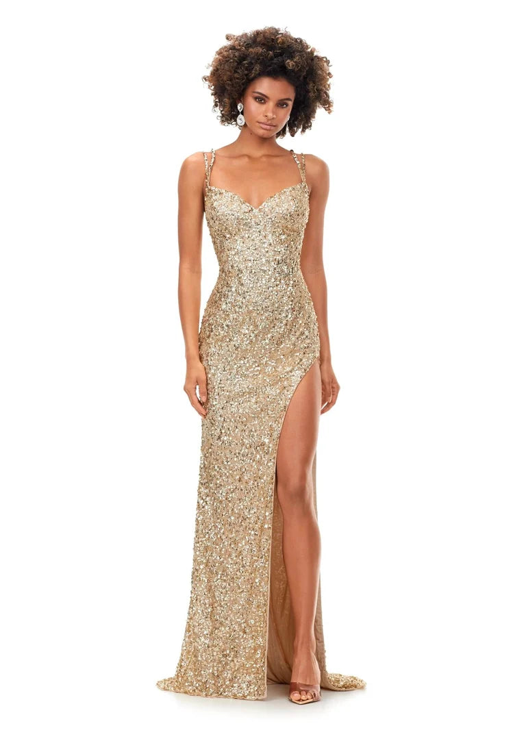 Ashley Lauren 11342 - Lace-Up Gown