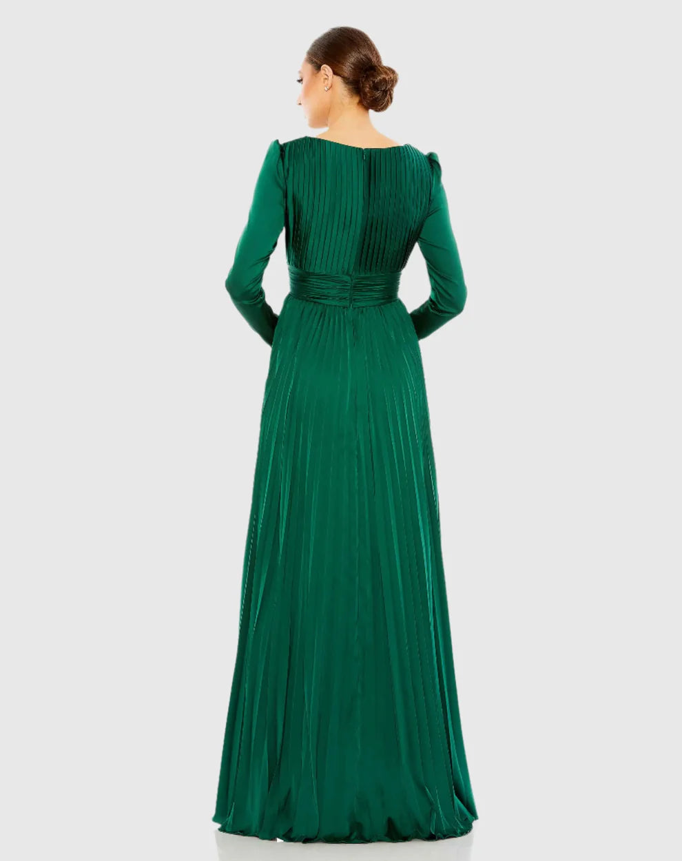 Ieena Duggal 26542I - Pleated Surplice V-Neck Evening Gown