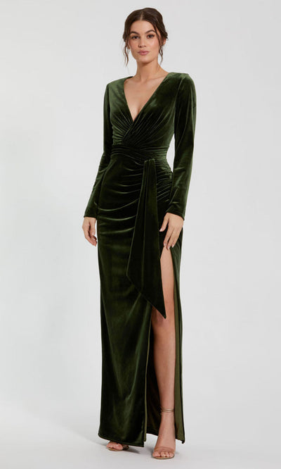 Ieena Duggal 56143 - Long Sleeve Velvet Evening Gown Mother of the Bride Dresses