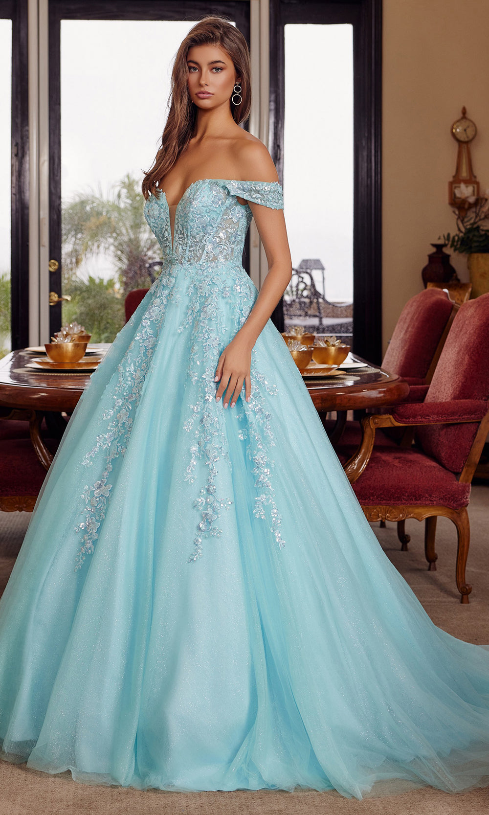 Nox Anabel H1881 - Beaded Bodice Tulle Ball Gown Prom Dresses