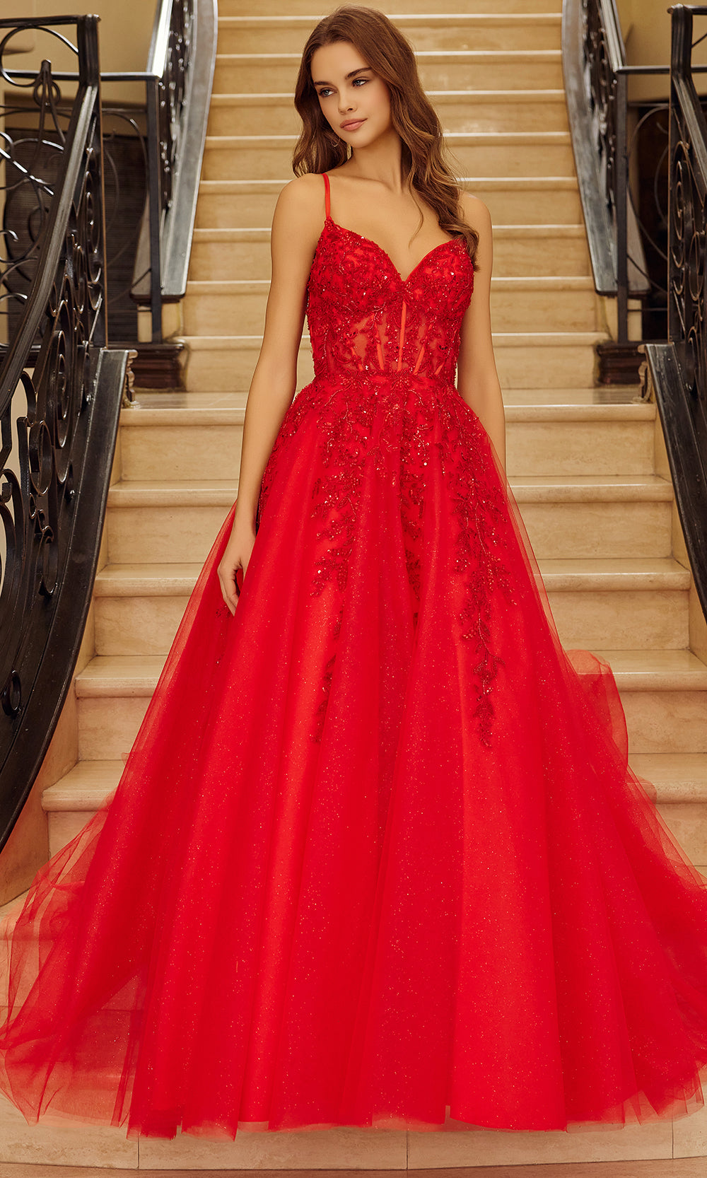 Nox Anabel H1883 - Beaded Bodice Tulle Ball Gown Prom Dresses