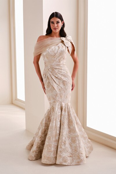 Ivonne D ID1201 - Floral Brocade Mermaid Formal Gown
