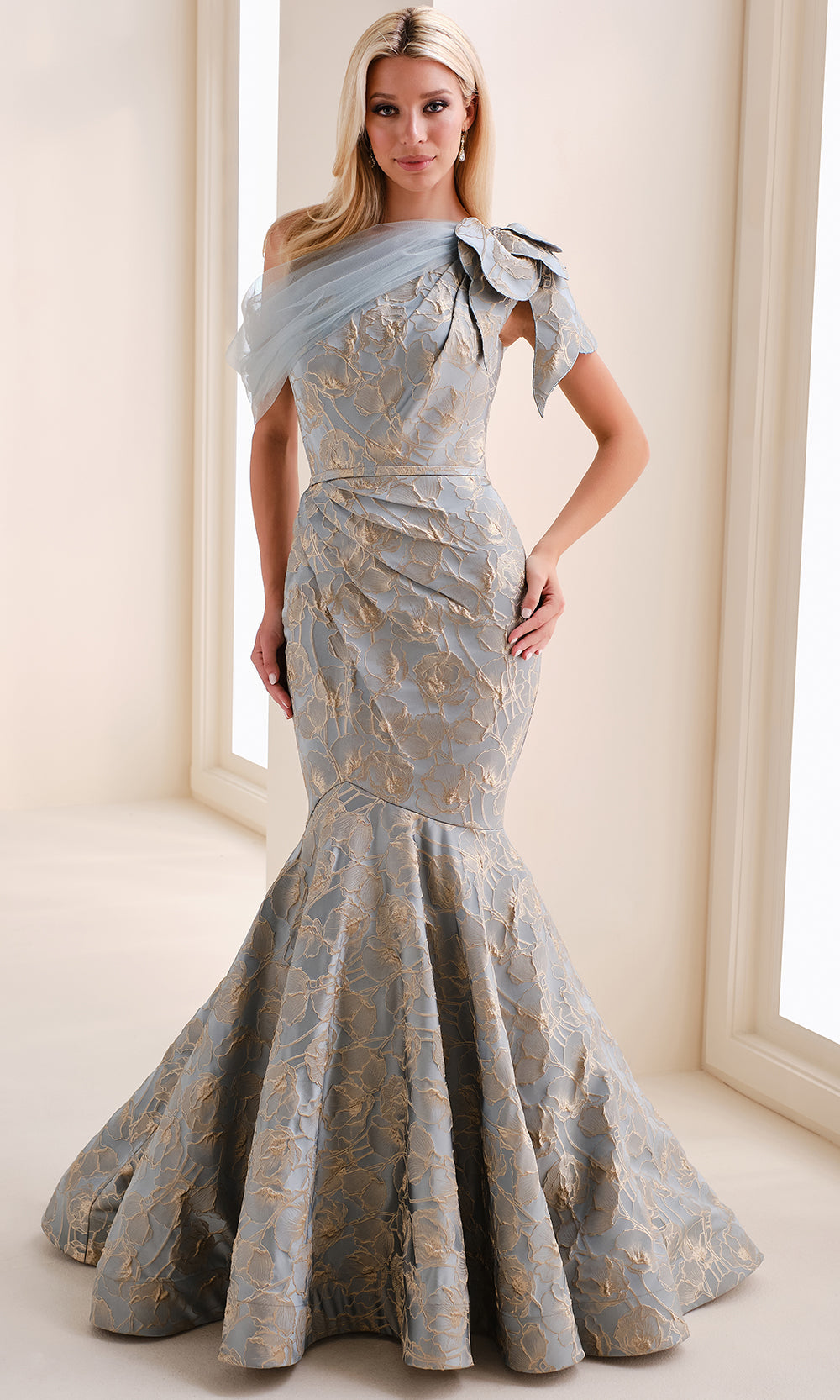 Ivonne D ID1201 - Floral Brocade Mermaid Formal Gown Formal Gowns