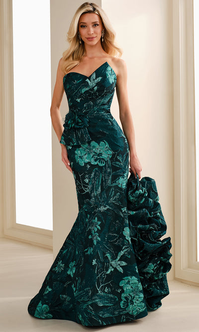 Ivonne D ID1405 - Sweetheart Brocade Mermaid Gown Formal Gowns