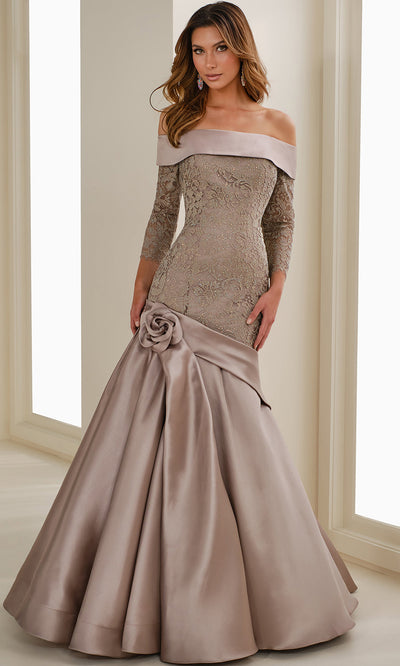 Ivonne D ID1409 - Off shoulder Mikado Trumpet Gown Formal Gowns