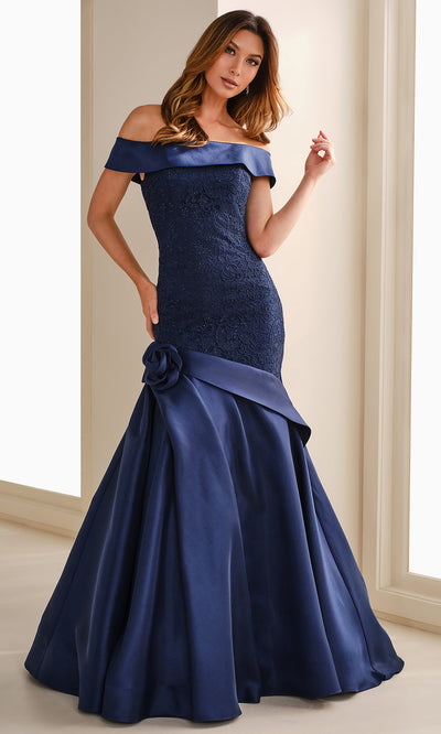 Ivonne D ID1409 - Off shoulder Mikado Trumpet Gown Formal Gowns
