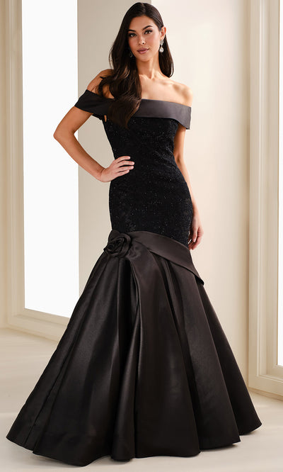 Ivonne D ID1409 - Off shoulder Mikado Trumpet Gown Formal Gowns