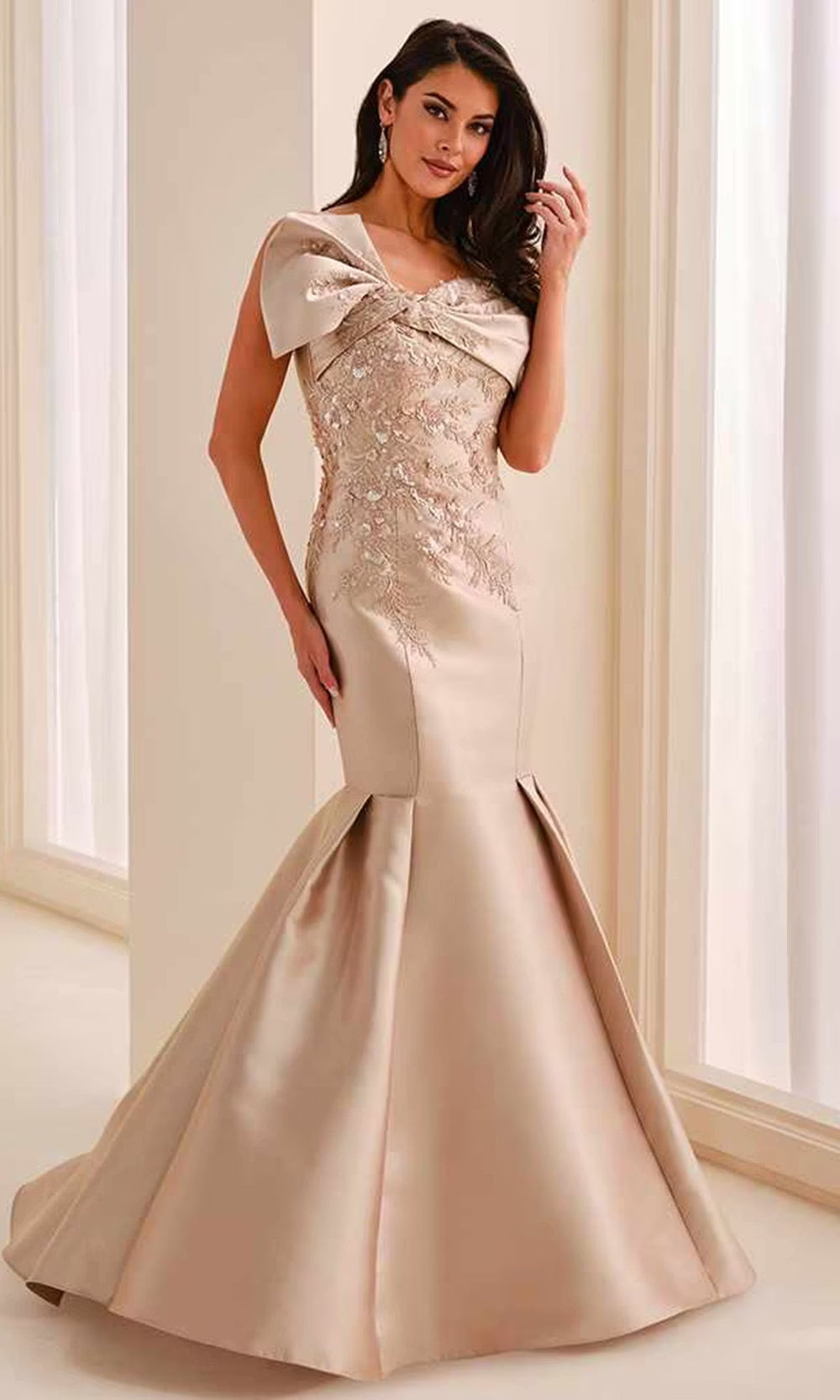 Ivonne D ID2202 - Off Shoulder Flared Evening Dress Mother of the Bride Dresses in Pink  