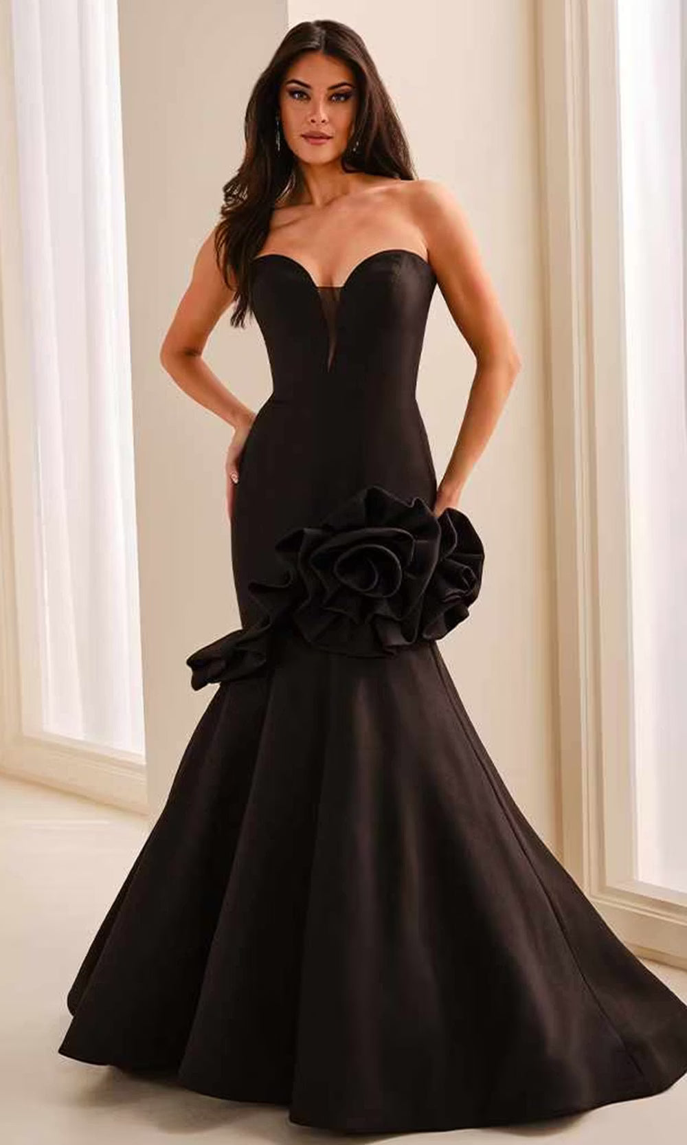 Ivonne D ID2209 - Trumpet Strapless Evening Dress Prom Dresses in Black  