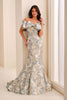 Ivonne D ID6203 - Brocade Trumpet Evening Gown