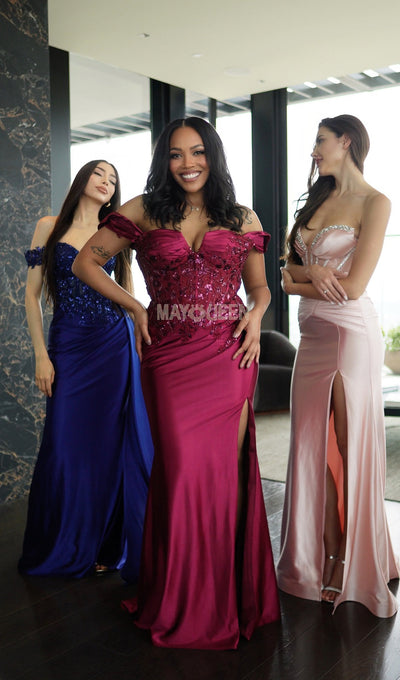 May Queen MQ2181 - Embellished Corset Sweetheart Gown Prom Dresses