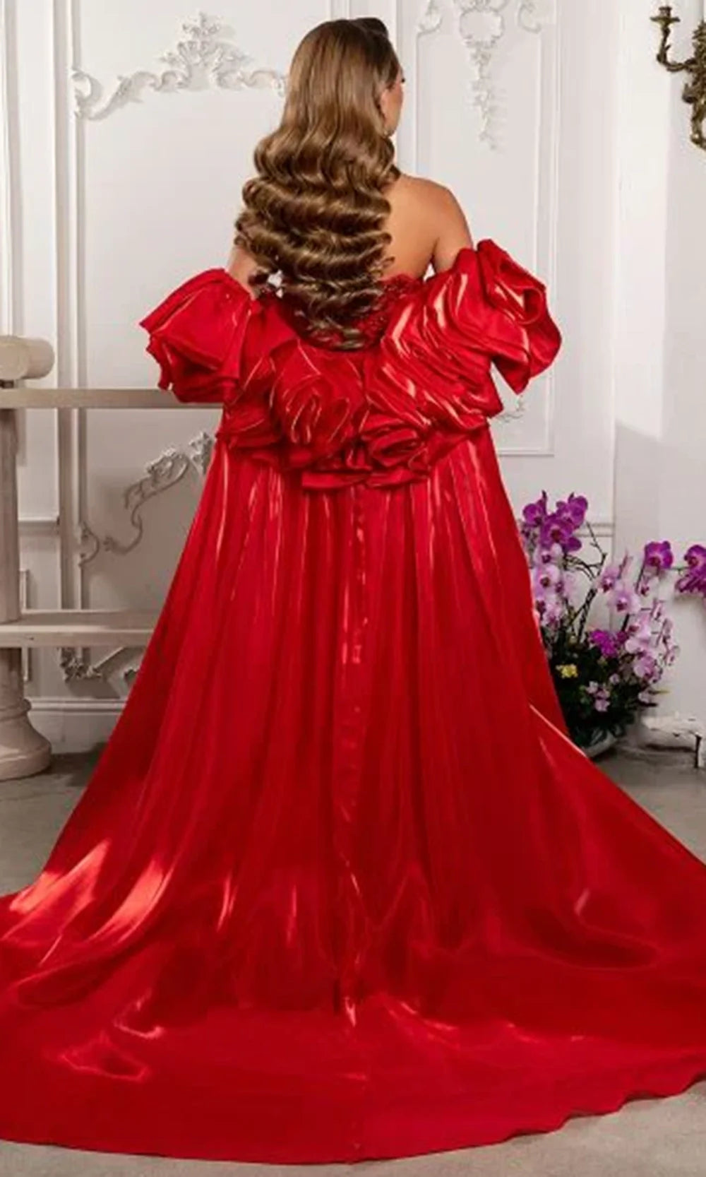 May Queen RQ8250 - Statement Cape Sweetheart Beaded Formal Gown