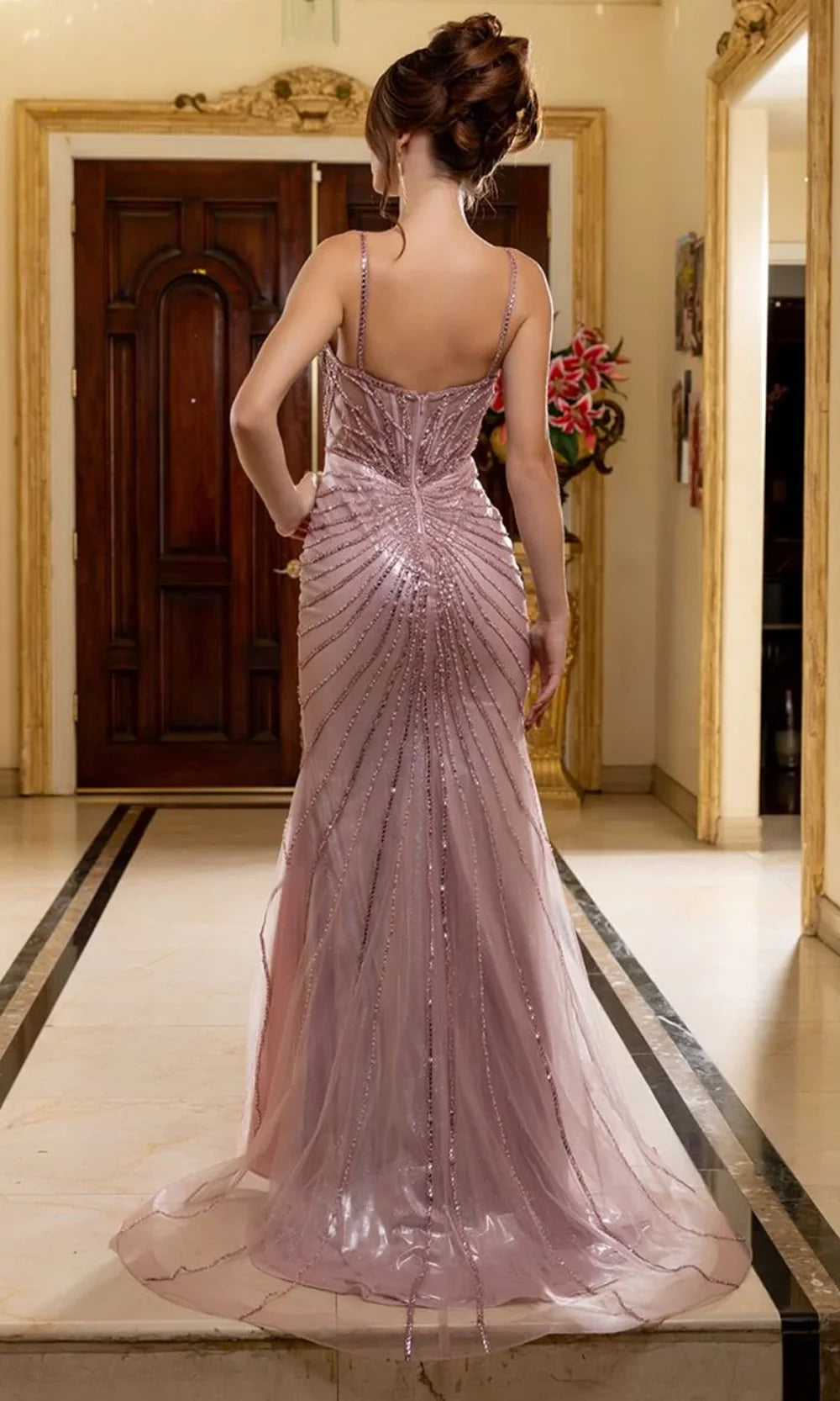 May Queen RQ8236 - Sweetheart Neck Bead Embellished Prom Gown