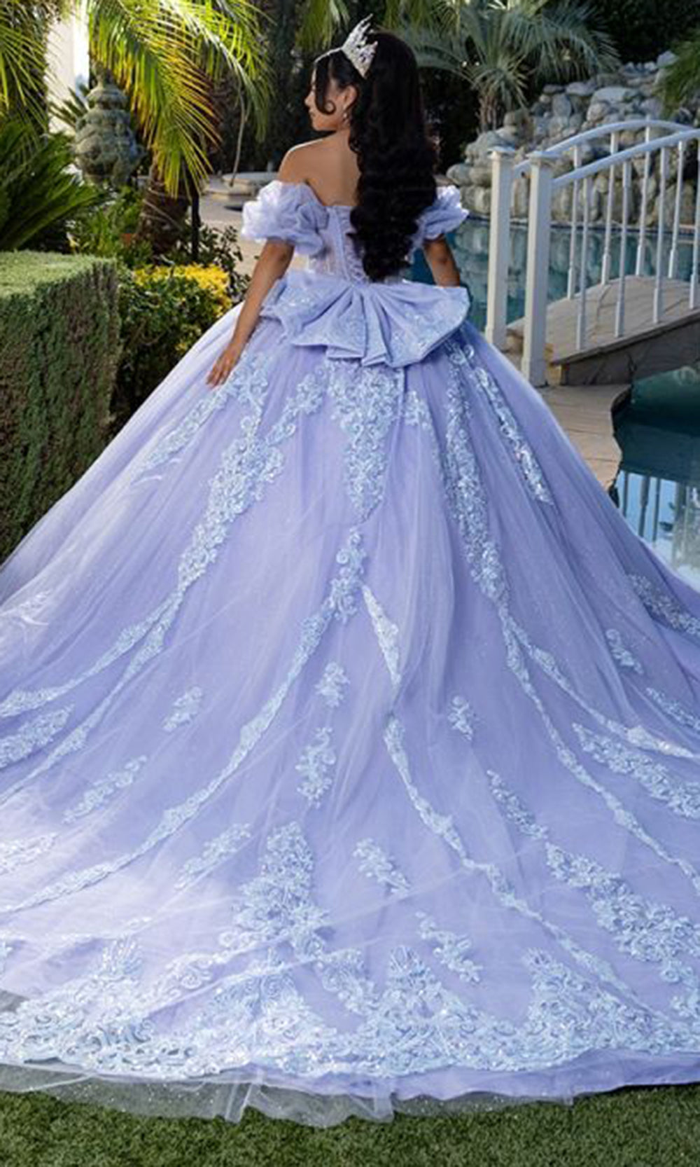 May Queen LK290 - Embellished Applique Sweetheart Voluminous Gown