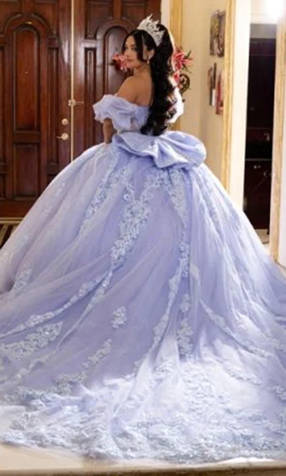 May Queen LK290 - Embellished Applique Sweetheart Voluminous Gown