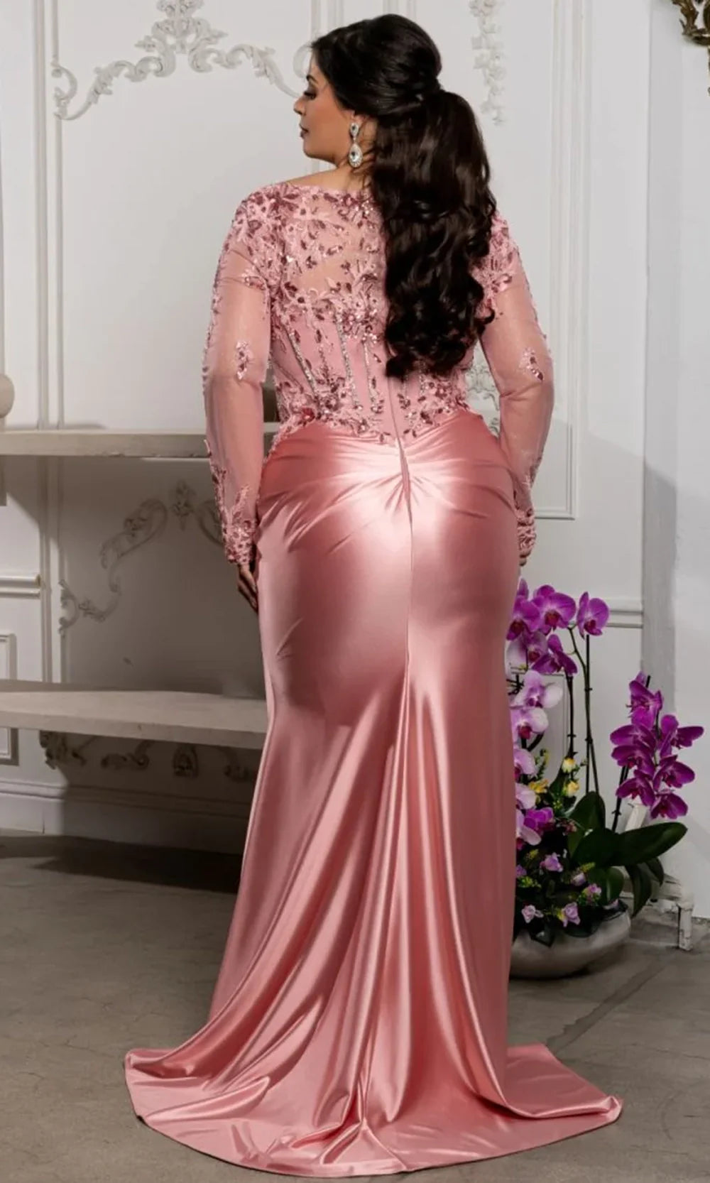 May Queen MQ2204 - V-Neckline Beaded Embroidered Formal Gown