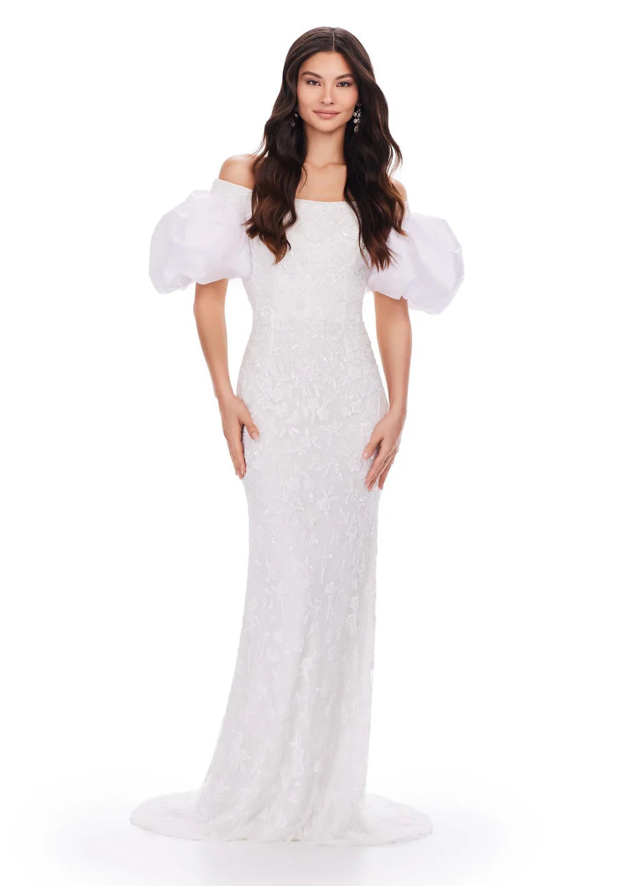 Ashley Lauren 11432 - Off Shoulder Beaded Prom Dress