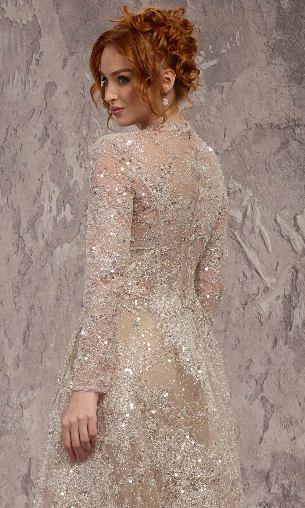 MNM COUTURE J02720 - Beaded Sequin High Neck Long Dress Mother Of The Bride Dresses in Vasion 