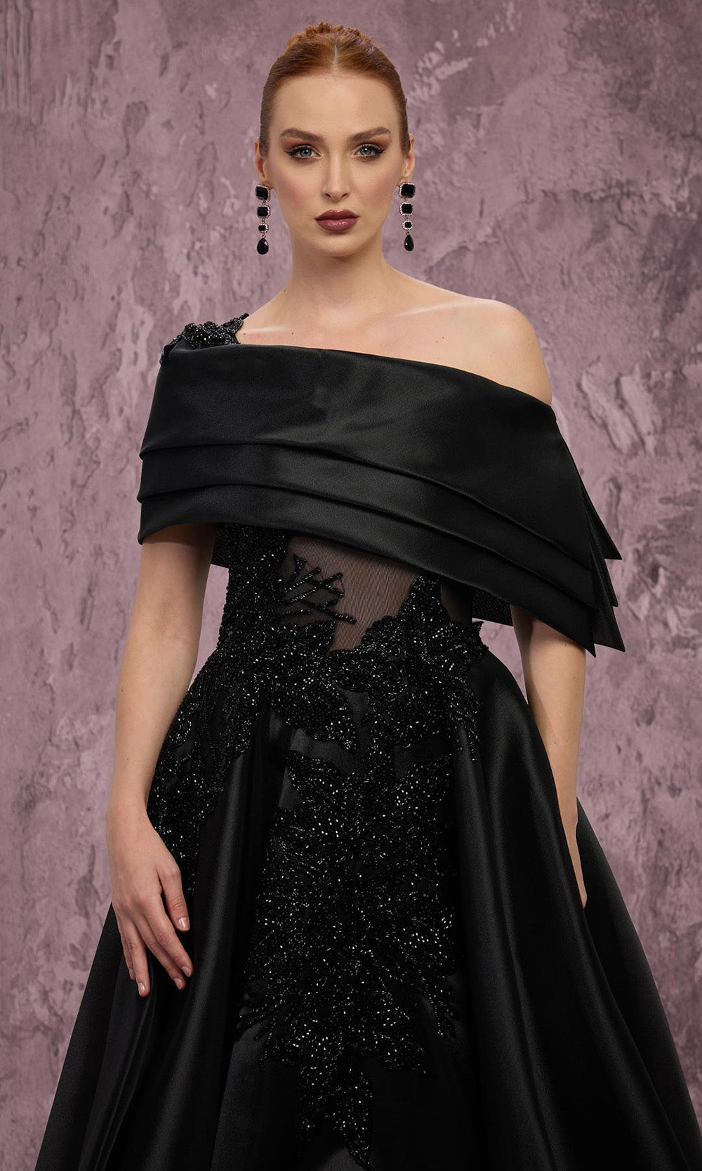 MNM COUTURE J03128 - Off Shoulder Bead Embellished Ballgown Ball Gowns in Black 