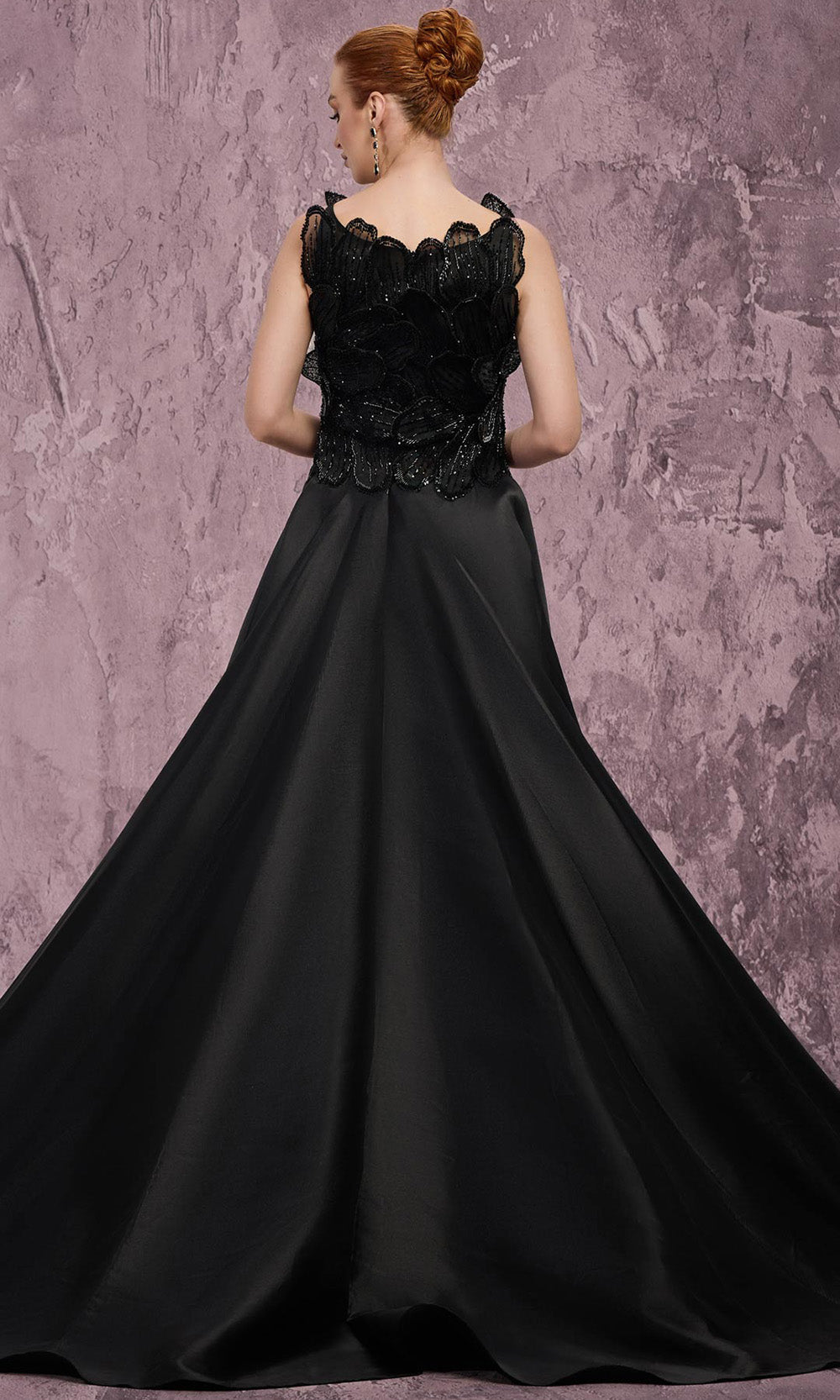 MNM COUTURE J03186 - Overskirt Sleeveless Beaded Gown Mother of the Bride Dresses in Black 
