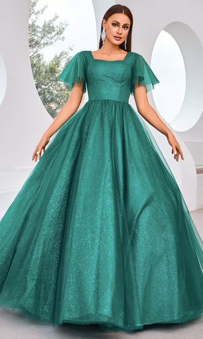 J'Adore Dresses J25002 - Flutters Sleeve Evening Ballgown Special Occasion Dresses