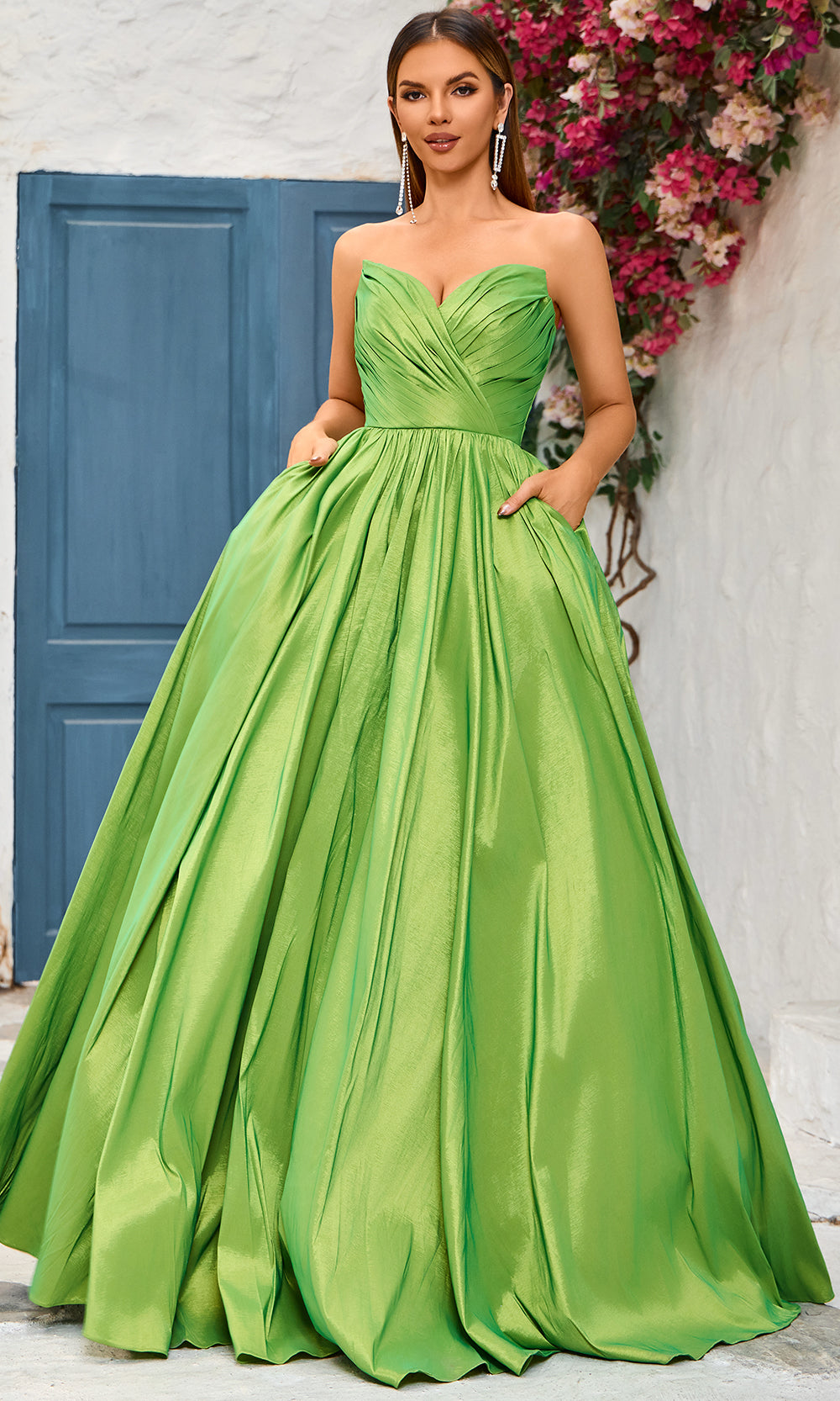 J'Adore Dresses J25014 - Strapless Ruched Bodice Evening Dress Special Occasion Dresses