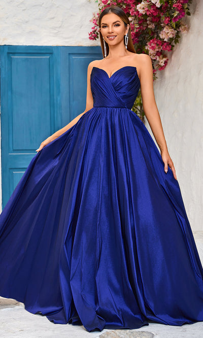 J'Adore Dresses J25014 - Strapless Ruched Bodice Evening Dress Special Occasion Dresses