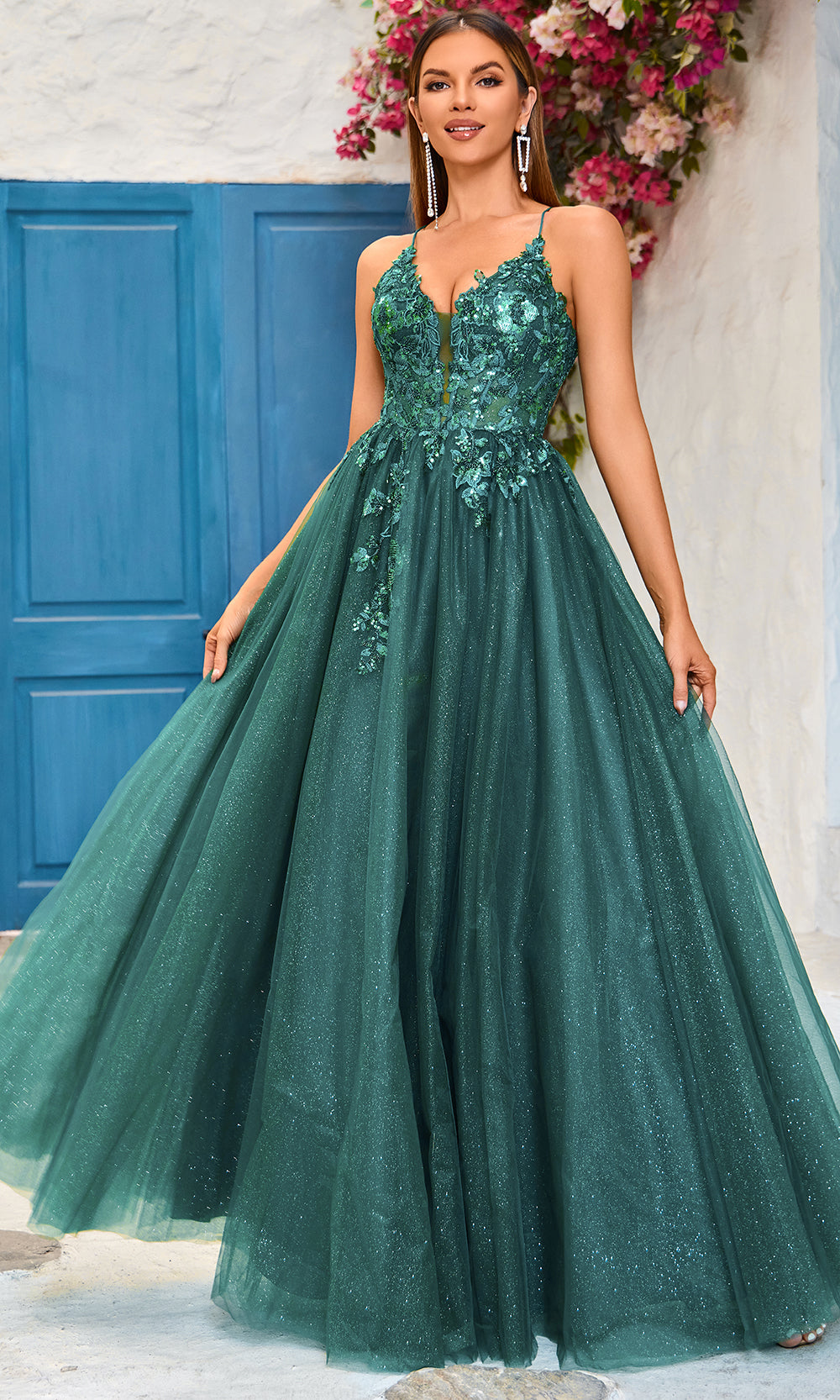 J'Adore Dresses J25018 - Sleeveless Appliqued Evening Dress Special Occasion Dresses