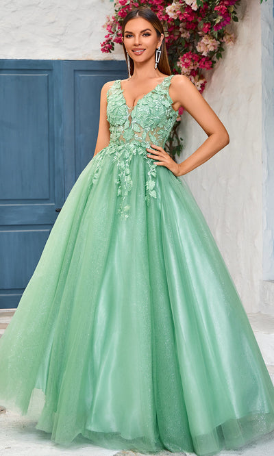 J'Adore Dresses J25028 - Sleeveless Open Back Ballgown Special Occasion Dresses