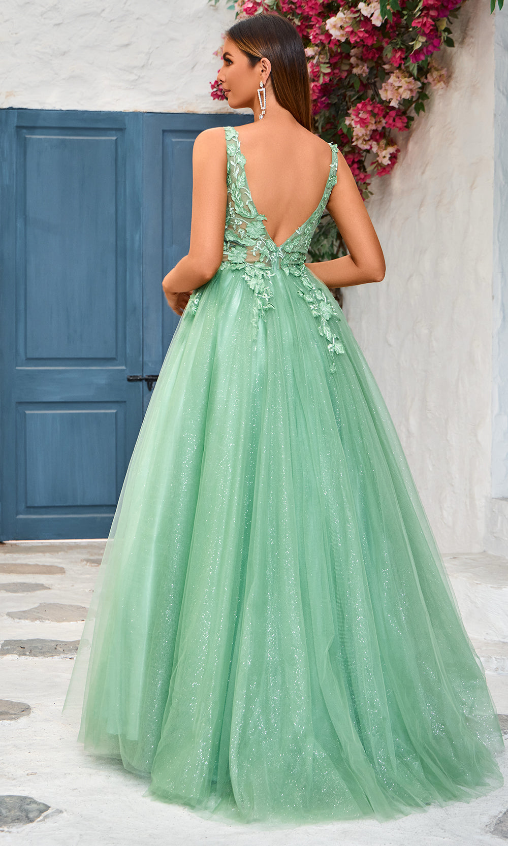 J'Adore Dresses J25028 - Sleeveless Open Back Ballgown Special Occasion Dresses